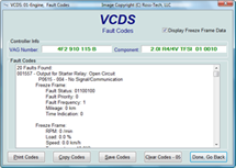 VCDS　Fault Code読み出し画面